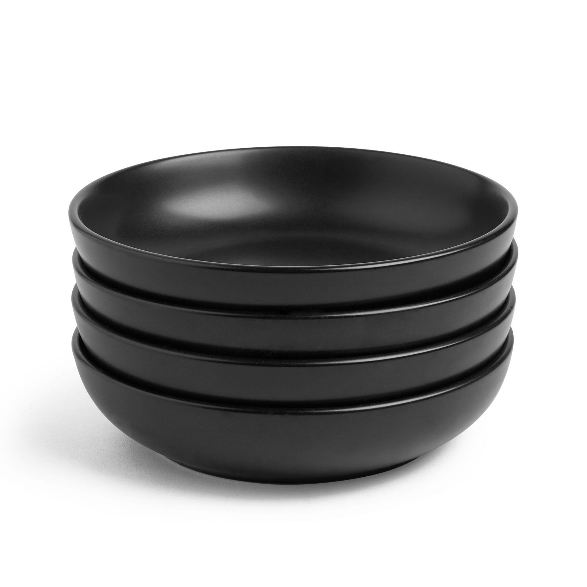 Boxed Matte Black Pasta Bowl Set – 4 Piece-SR5(4.5)