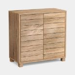 Boxed Bathroom Storage Cabinet – Oak Wood Effect Bathroom Floor Cabinet with Handleless Design -