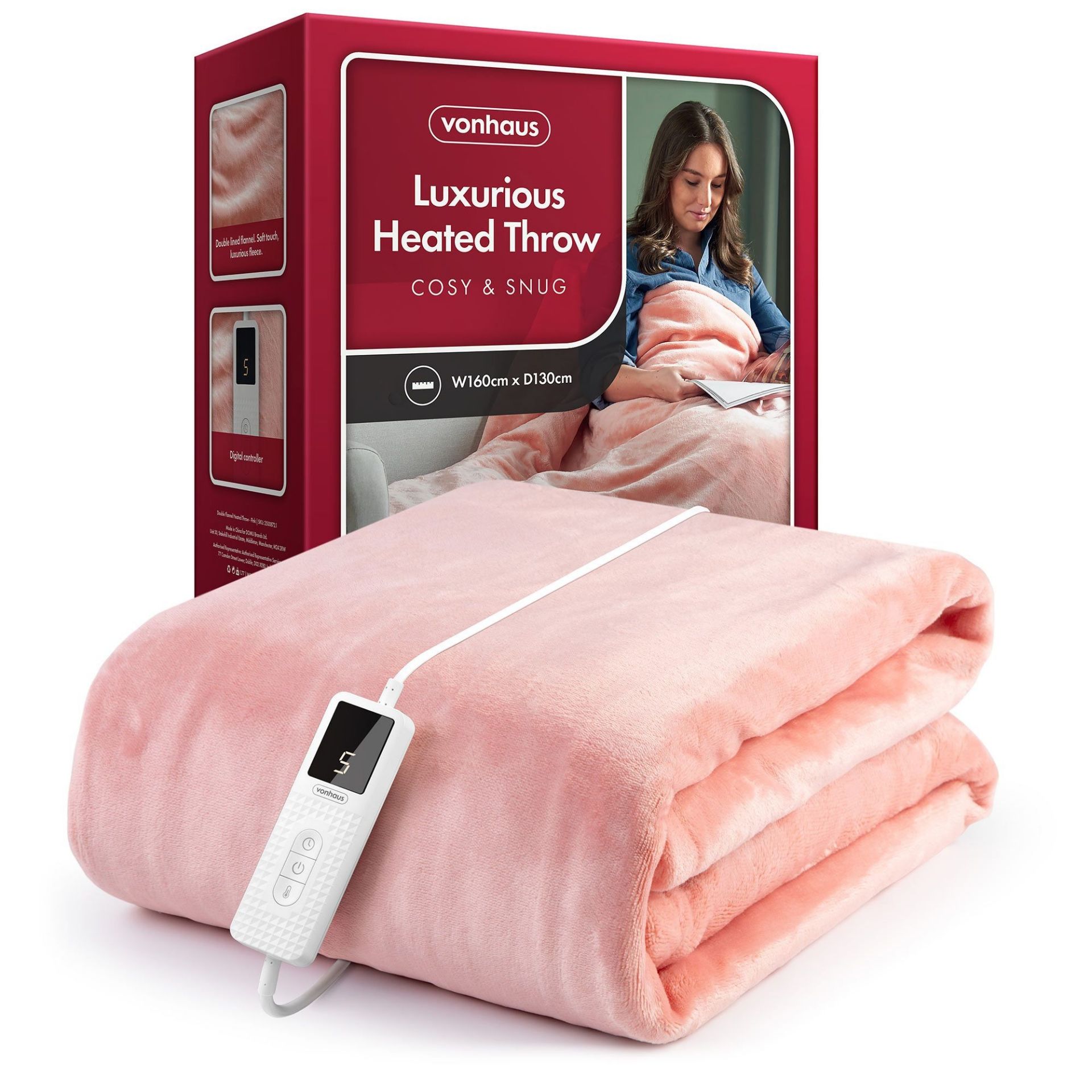 Boxed Pink Heated Throw Blanket-SR3(3.2)