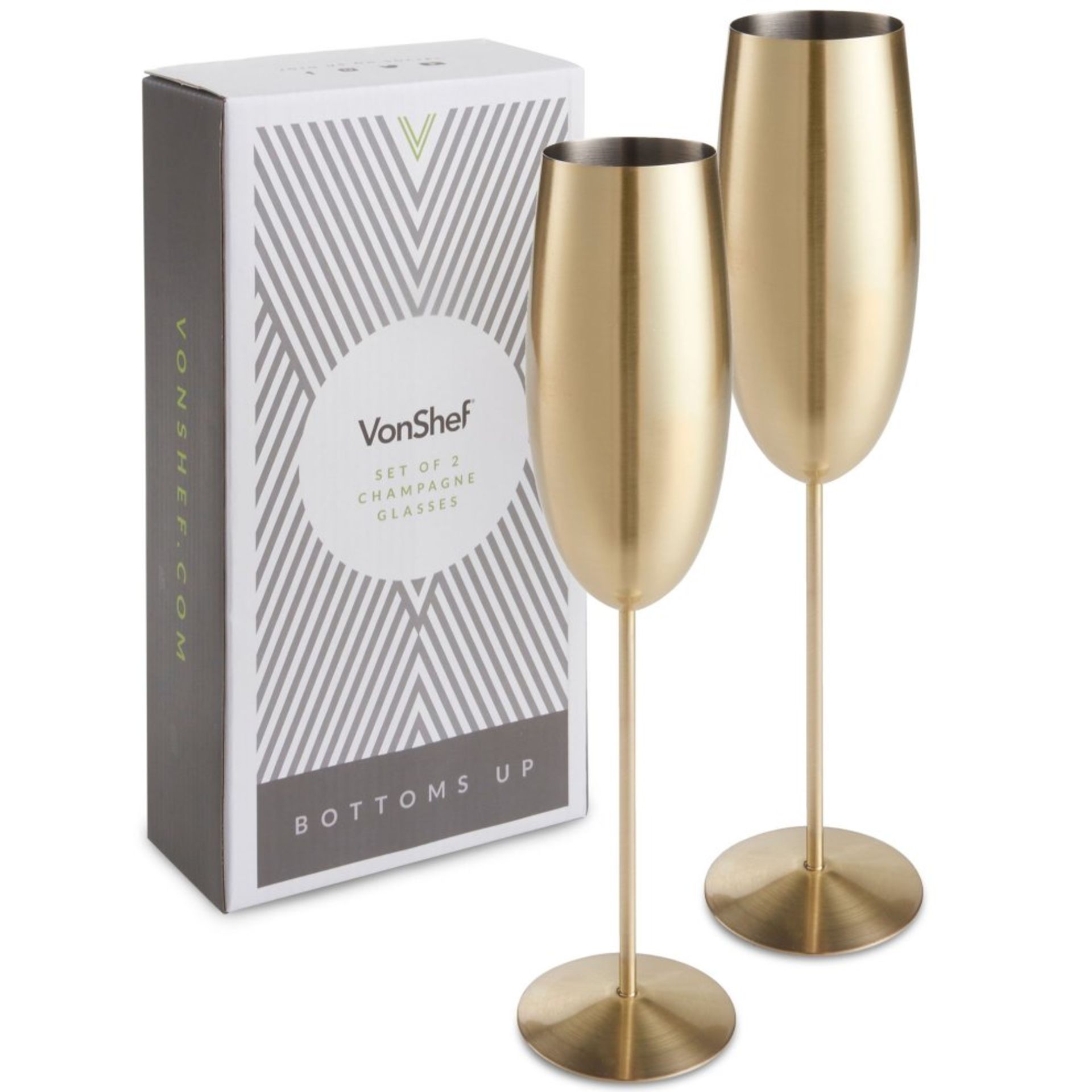 Boxed Brushed Gold Champagne Flutes-SR3(3.8)