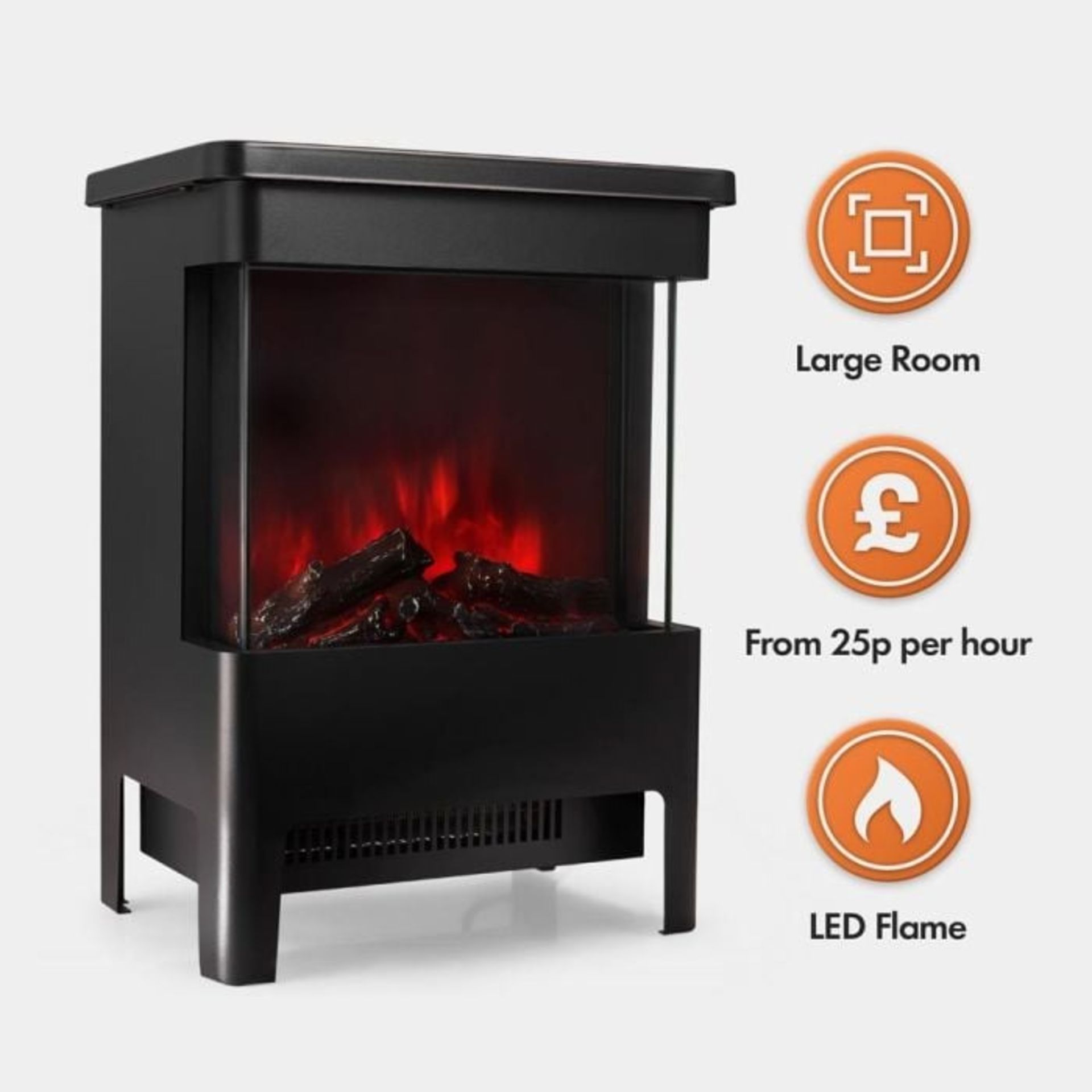 Boxed Glass Front Stove Heater - 1900W-SR5(4.7)