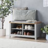 Boxed Ash Hall Shoe Storage Bench - Grey-SR5(3.6)