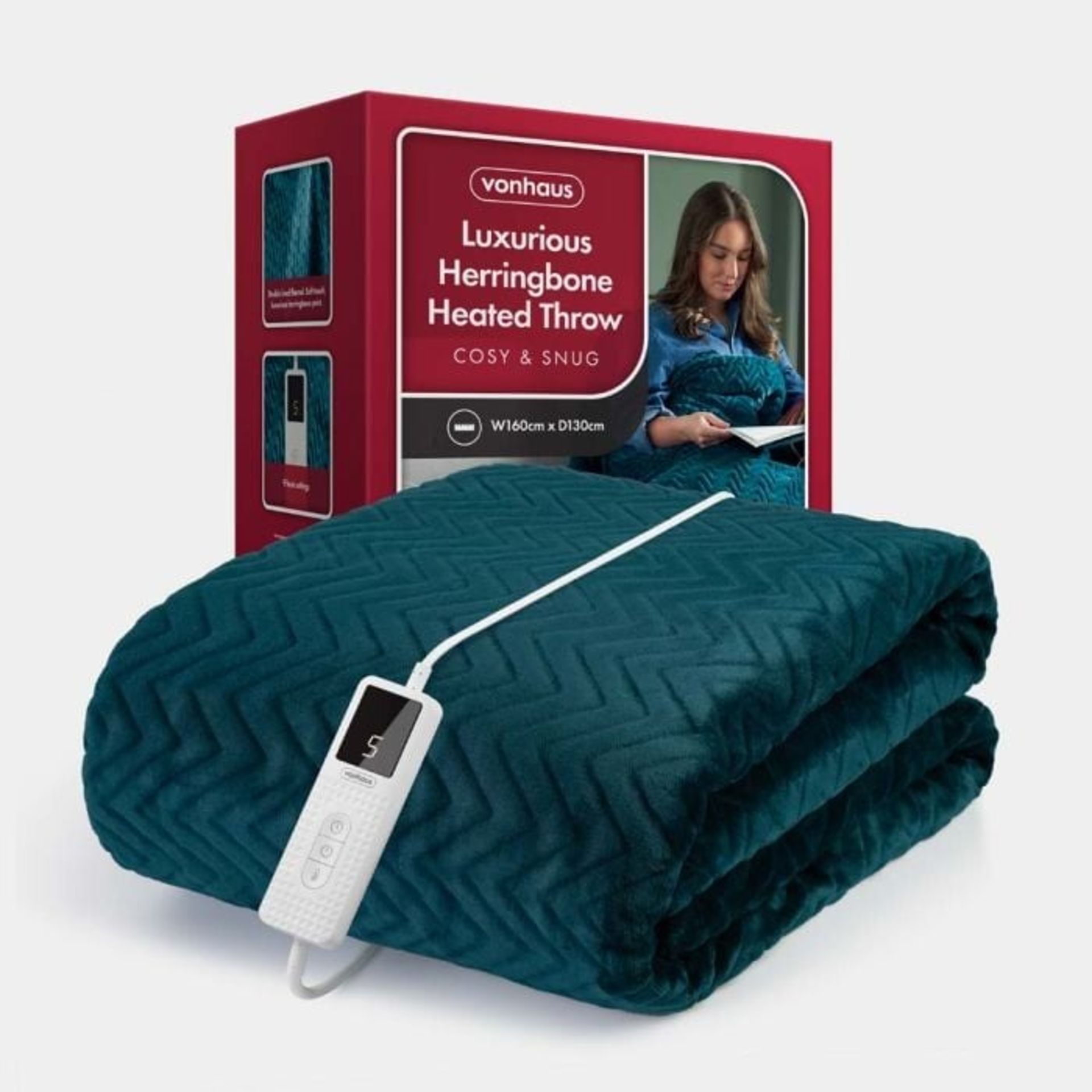 Boxed Teal Heated Throw Blanket-SR5(4.3)