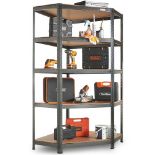 Boxed 5-Tier Metal Corner Shelving Unit – Black (180 X 40cm)-SR5(5.9)