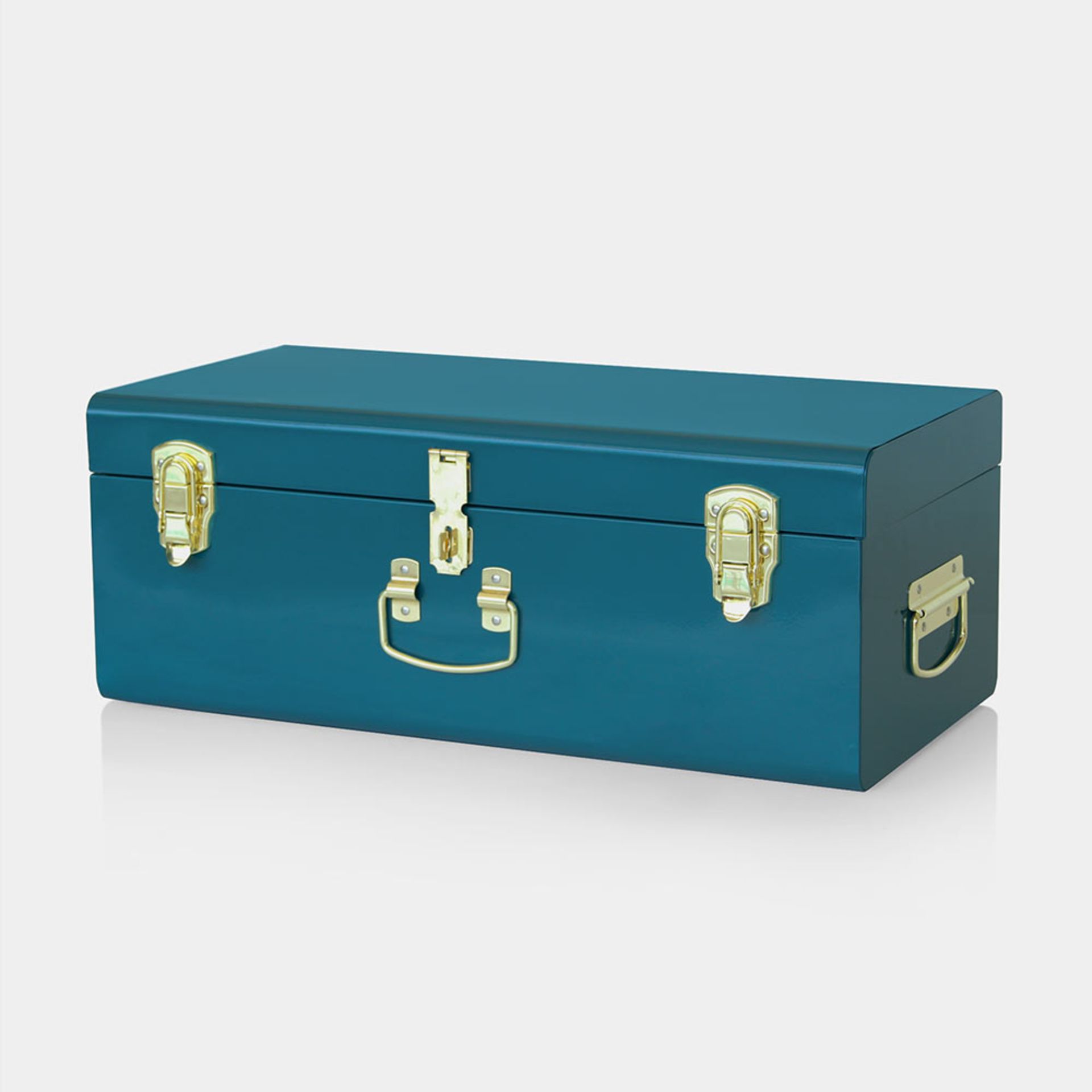 Boxed Teal Metal Storage Trunk-SR5(4.11)