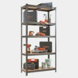 Boxed 5-Tier Metal Shelving Unit – Black (180 x 90 x 40cm)-SR3(3.2)