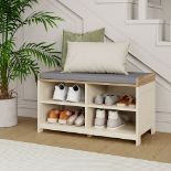 Boxed Ash Hall Shoe Storage Bench - Cream-SR5(4.11)