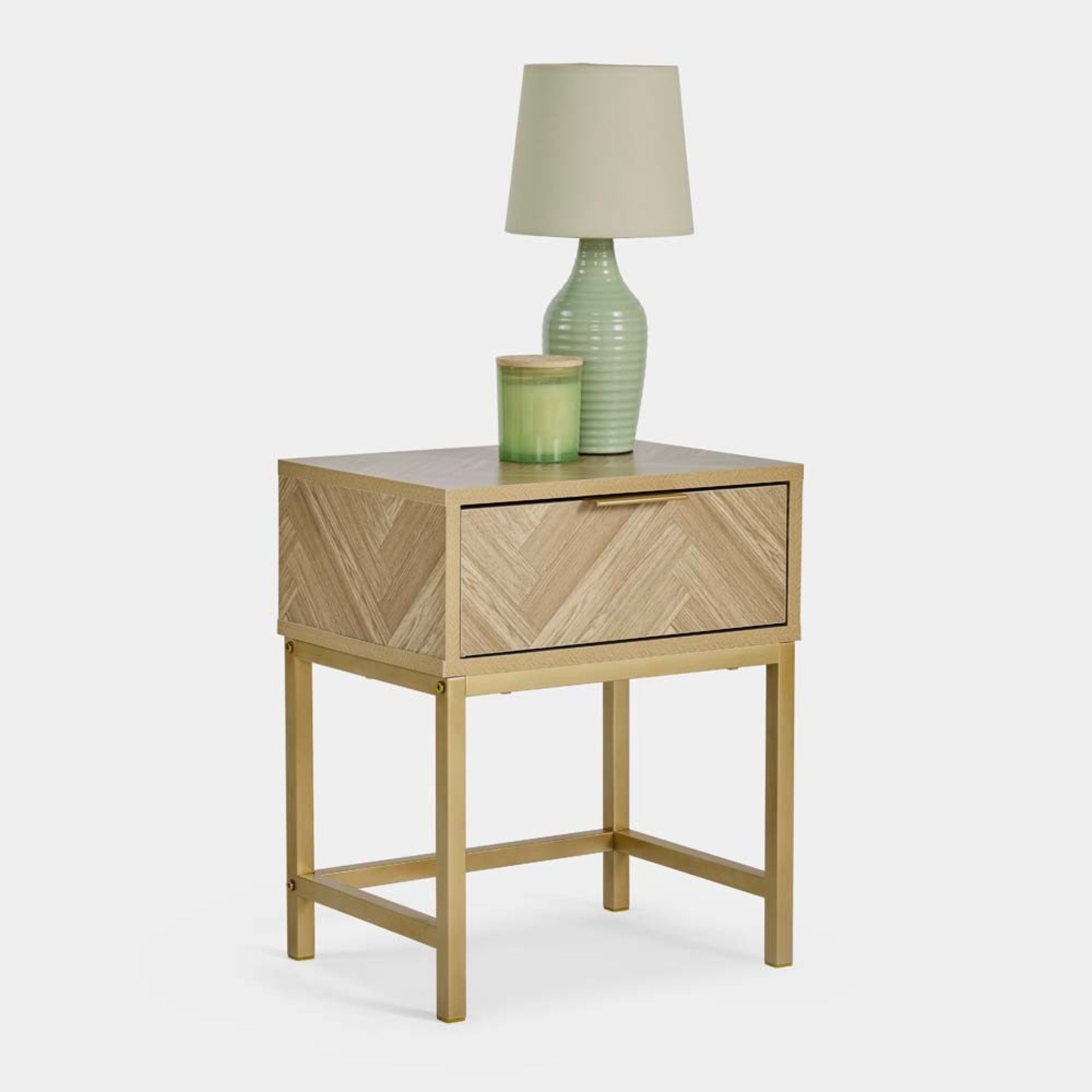Boxed Ducie Herringbone Bedside Table-SR5(4.7)