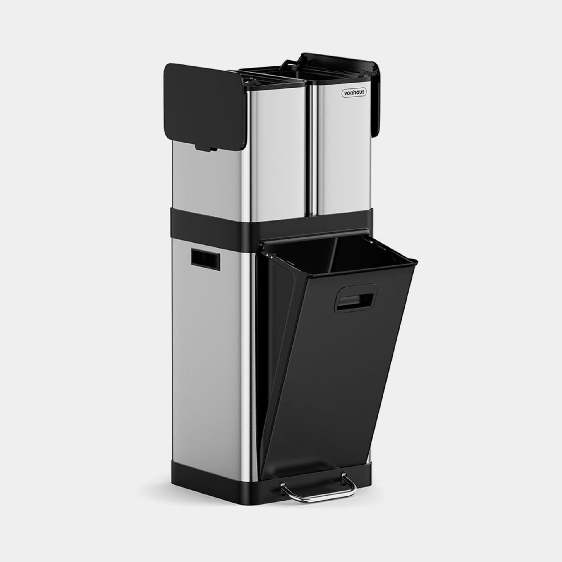 Boxed Triple Stainless Steel Recycling Bin - 32L-SR5(1.2)