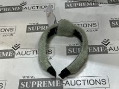 144x BRAND NEW WOW LONDON FLUFFY GREEN HEADBANDS. (LOC: R5-8-CC307)