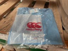 (NO VAT) 35 X BRAND NEW CANTEBURY BLUE RUGBY T SHIRTS CHILDREN (SIZES MAY VARY) (LOC: 29.1-BB2318)