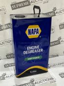 8x BRAND NEW NAPA ENGINE DEGREASER - 5 LITRE EACH. (LOC: R5-4-CC205)