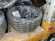17 X BRAND NEW WICKER WEAVE HANGING BASKETS (LOC: 35.5-BB2191)
