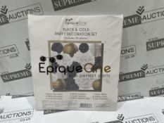 72 X BRAND NEW EPIQUE ONE MINT BLACK AND GOLD 22 PIECE DECORATION SETS (LOC: 38.2-AA1485)