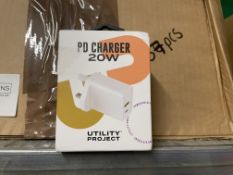 20 X BRAND NEW Utility Project 20W PD Dual Port USB-A and USB-C Adapter Normally RRP £20 (LOC: s/r-