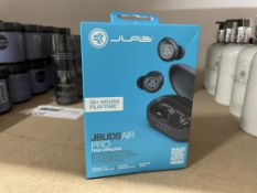 2 X NEW JLAB JBUDS AIR PRO TRUE WIRELESS IN EAR HEADSETS BLACK RRP £69 EACH (LOC: s/r-bb3175)