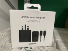8 X NEW Samsung 45W Super Fast Charger - Black RRP £33 EACH (MAY HAVE BOX DAMAGE) Supercharge your