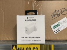 12 X BRAND NEW ZAGG mophie Essentials 20W 1-Port USB-C Fast Charger, Power Delivery PD UK Wall