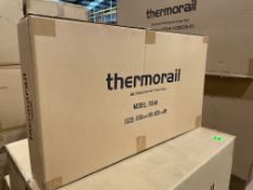 BRAND NEW THERMORAIL 7094B MATT BLACK HEATED TOWEL RAIL 800 X 400MM RRP £349 (LOC: 23.1-AA478)