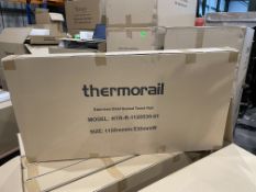 BRAND NEW THERMORAIL STAINLESS STEEL HEATED TOWEL RAIL 1120 X 530MM RRP £479 (LOC: 42.8-AA479)