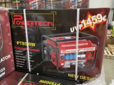 5 x BRAND NEW PT8500W POWERTECH GASOLINE GENERATOR 605 X 430 X 440MM RRP £1459 (LOC: 20.8-AA502)