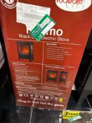 Boxed Focal Point Malmo 1.8kW Matt Black Cast iron effect Electric Stove (H)548mm (W)390mm. -