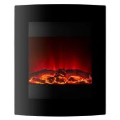 Boxed Focal Point Ebony 1.5kW Glass effect Wall-mounted Electric Fire. - SR2F. RRP £230.00.