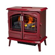 Boxed Dimplex Optimyst Grand 2000W Gloss Rouge Cast enamel effect Electric Stove (H)660mm (W)
