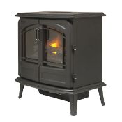 Dimplex Optimyst 2000W Matt Black Cast iron effect Electric Stove (H)660mm (W)620mm. - SR2F. RRP £