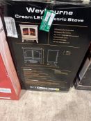 Boxed Focal Point Weybourne 1850W Matt Cream Electric Stove (H)670mm (W)635mm. - SR2F. RRP £330.00.