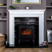 Boxed Focal Point ES3000 1.8kW Matt Black Cast iron effect Electric Stove (H)560mm (W)510mm. - SR2F.