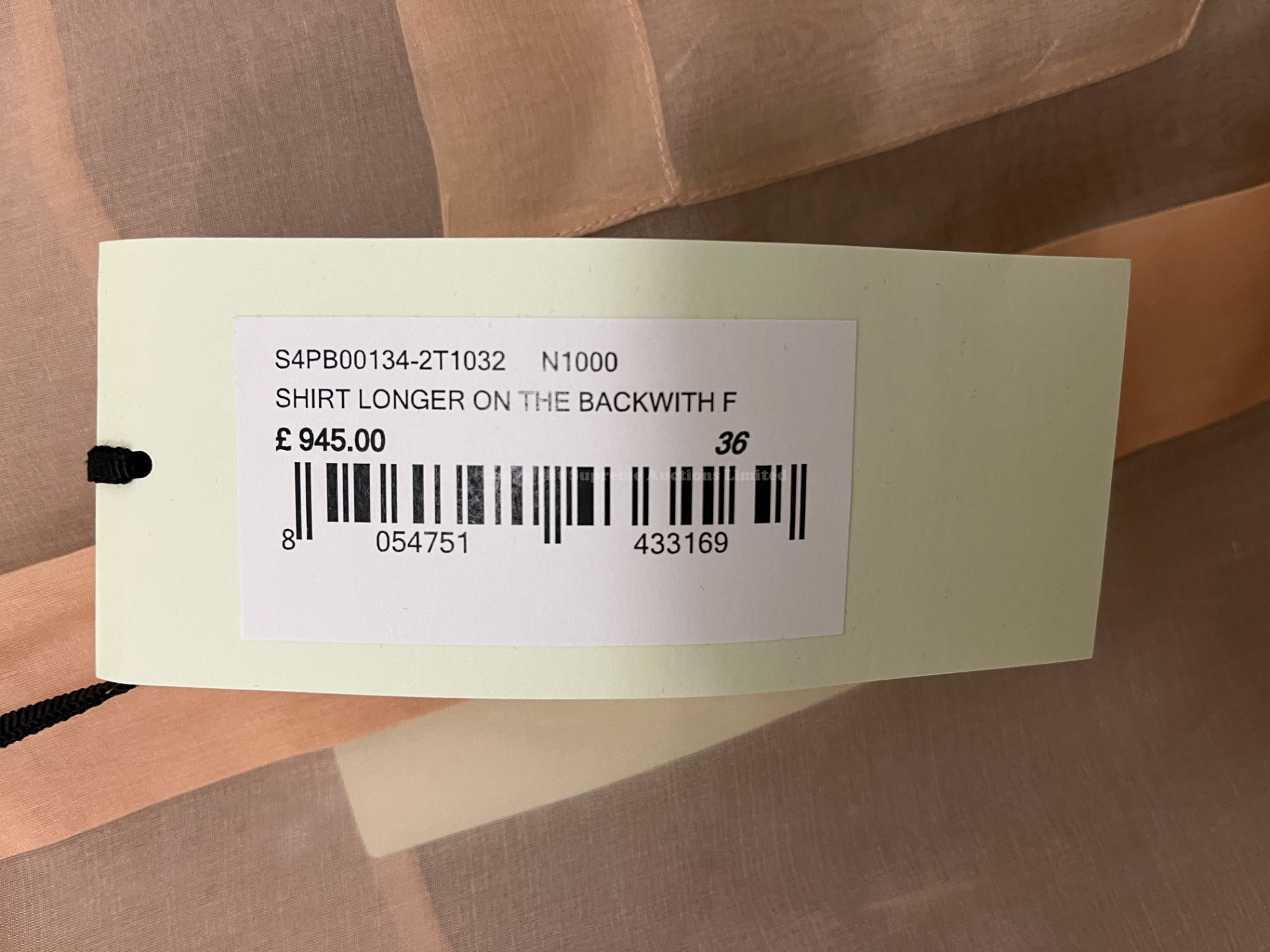 BRAND NEW DEL-CORE Shirt Longer On The Back With Pocket - BLUSH - SIZE 44. RRP £945. Softly - Image 2 of 2