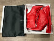 BRAND NEW DEL-CORE Draped Boot 105-Kendo Stropicc - RED - SIZE 38. RRP £990. Ignite your look with
