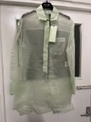 BRAND NEW DEL-CORE Shirt Longer On The Back With Pocket - PASTEL GREEN - SIZE 36. RRP £945. Lift