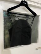 BRAND NEW DEL-CORE Dart Detail Strap Top - BLACK - SIZE 38. RRP £595. Sharpen your look with the