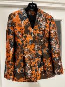 BRAND NEW DEL-CORE Tailored V-Neck Deconstructed Jacket - ORANGE - SIZE 40. RRP £2260. Reimagine