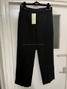BRAND NEW DEL-CORE Cropped Low Waist Trousers - BLACK - SIZE 42. RRP £990. DEL-CORE Cropped Low