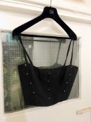 BRAND NEW DEL-CORE Bustier Top With Mushroom Hook - BLACK-SIZE 40. RRP £900. Sculpt your