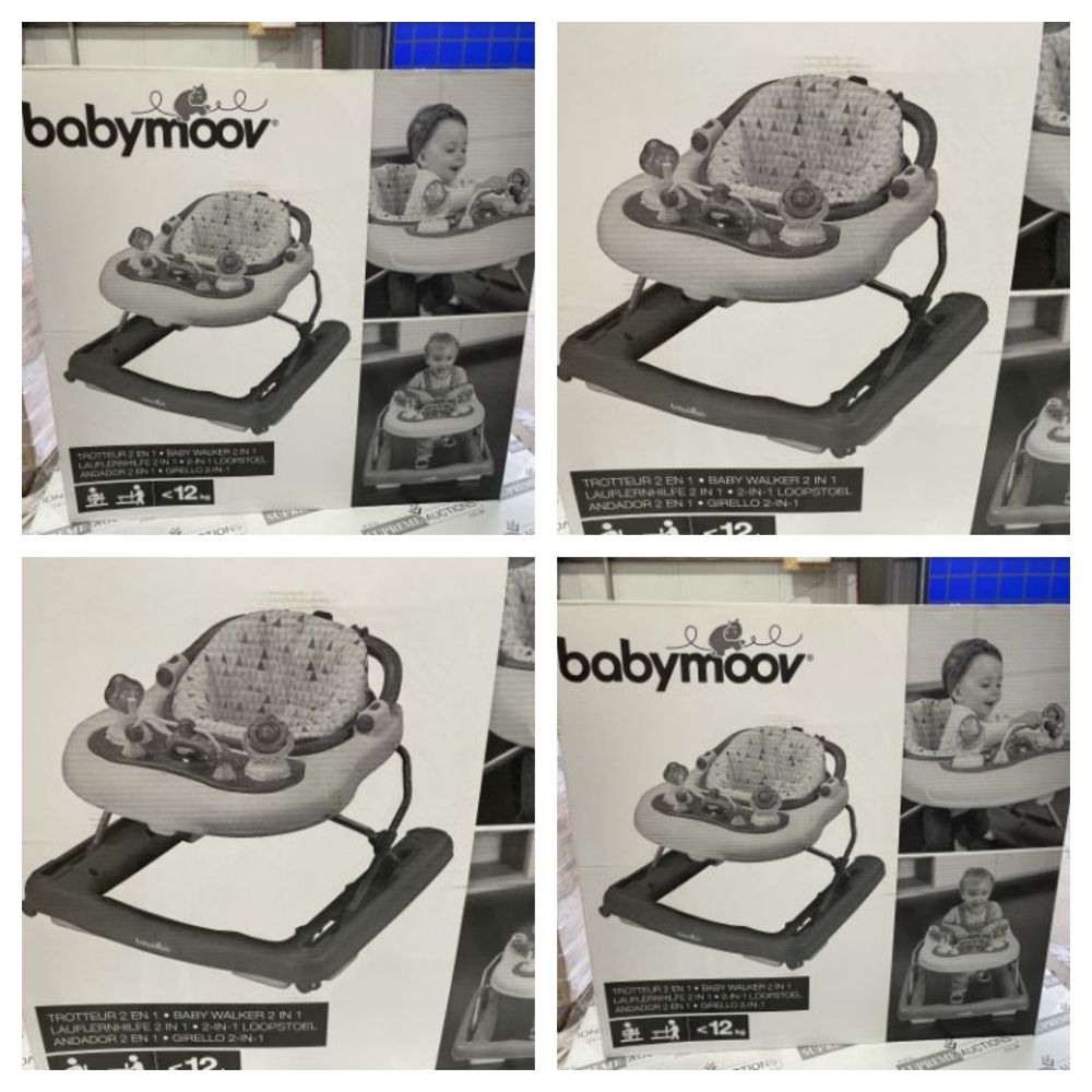 BRAND NEW BABYMOOV 2 IN 1 PREMIUM BABY WALKERS SOLD IN TRADE AND PALLET LOTS.