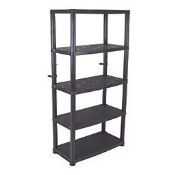 Essentials 5-Tier Plastic Garage Shelving Unit 850mm x 400mm x 1900mm. - SR2.1.2.
