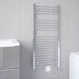 Flomasta 1100mm x 500mm 852BTU Chrome Flat Electric Towel Radiator. - SR1.5F.