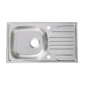 Turing Polished Inox Stainless steel 1 Bowl Sink & drainer. - SR2.1.1.