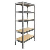 Essentials 5-Tier Metal Garage Shelving Unit 900mm x 450mm x 1800mm . - SR2.1.1