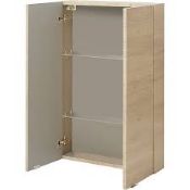 Imandra Oak effect Double Bathroom Wall cabinet (H)90cm (W)60cm. - SR2.1.2.