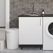 Pragma 1-Door Matt White 600mm x 590mm x 860mm Flat Packed Kitchen Base Unit. - SR2.1.2.