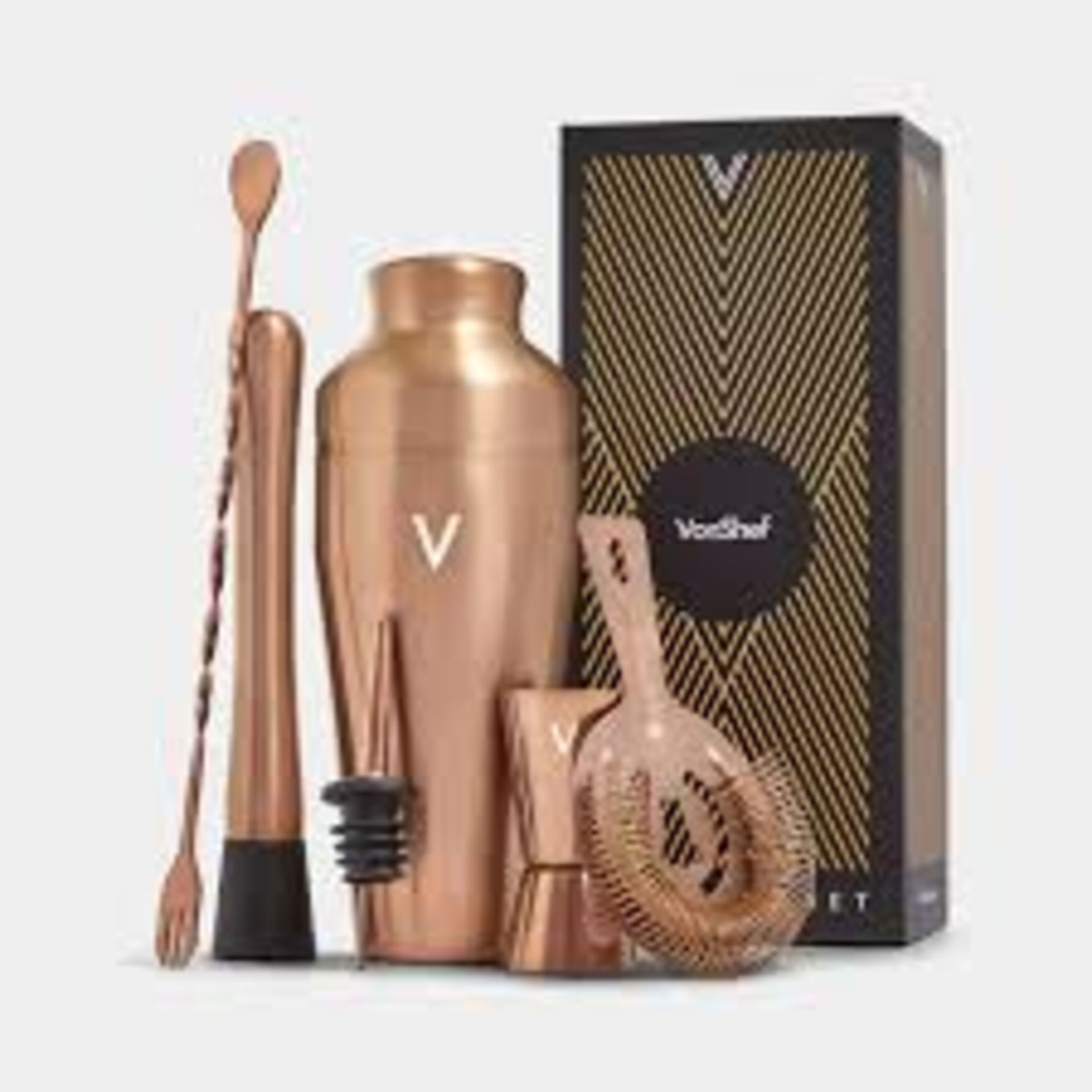 2 x Boxed Parisian Copper Cocktail Set – 6 Piece. - SR5.3.10.