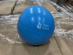 18 X BRAND NEW SETS OF 2 1.5KG WEIGHTED GYM BALLS (LOC: 35.2-AA928)