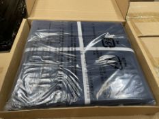 16 X BRAND NEW MICROFIBRE NAVY SIMPLE PLAID LUXURY DUVET COVER SETS 140 X 200CM (LOC: 21.11-AA526)