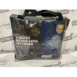20 X BRAND NEW GARDEN HOME AND CO PREMIUM 4 SEATER ROUND PATIO SET COVERS, WEATHERPROOF, UV