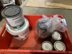 8PC BRAND NEW MIXED LOT INCLUDING, DULUX COLOUR TESTERS, 2.5L CUPRINOL WOOD PAINT SILVER BIRCH, 2.5L